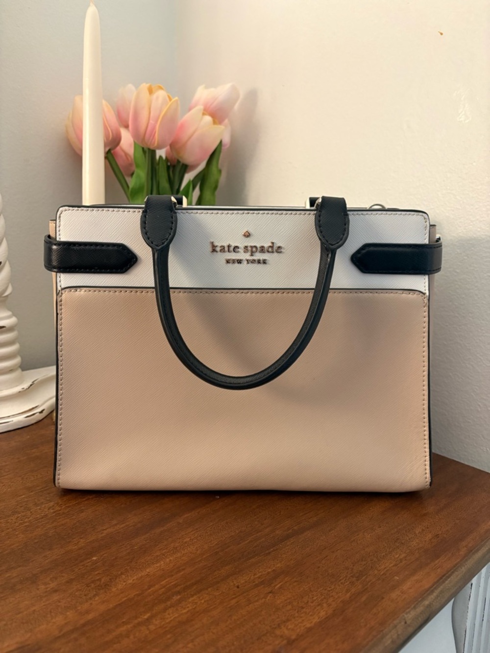 kate spade Black, Tan, and White Satchel